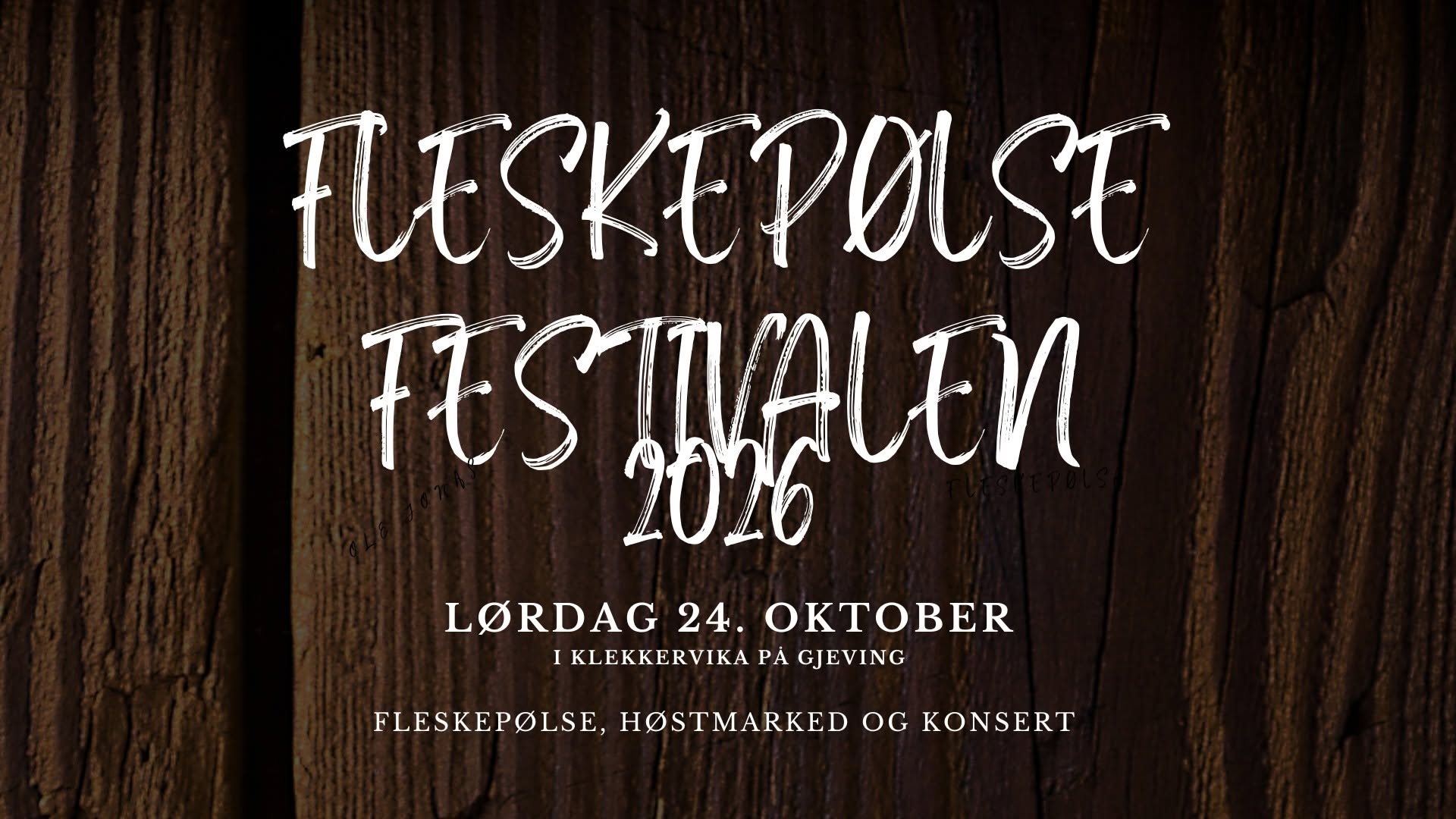Fleskepølsefestivalen 2026 - fleskepølse, høstmarked og konsert