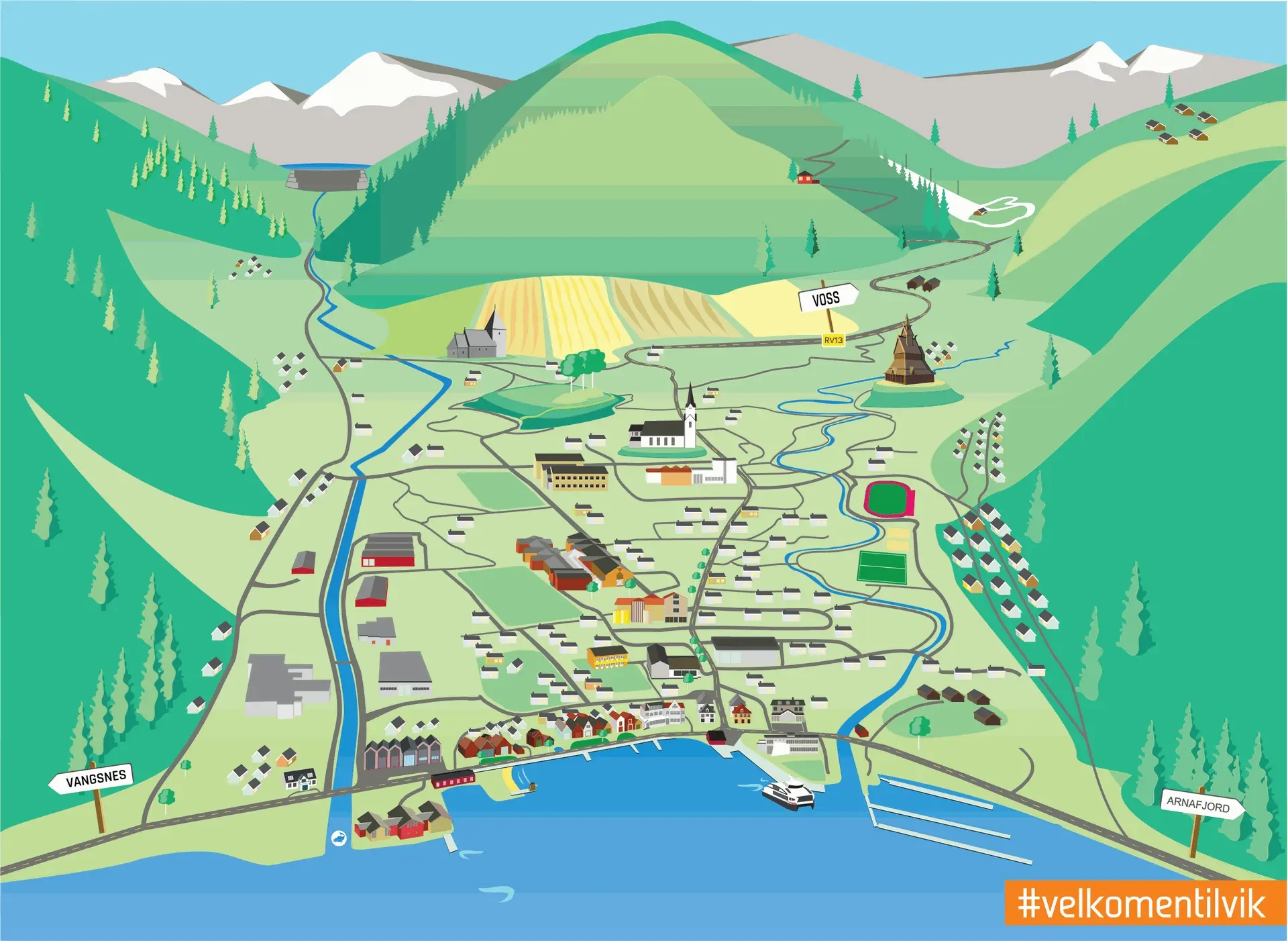 Cultural historical walk in the center of the Sognefjord