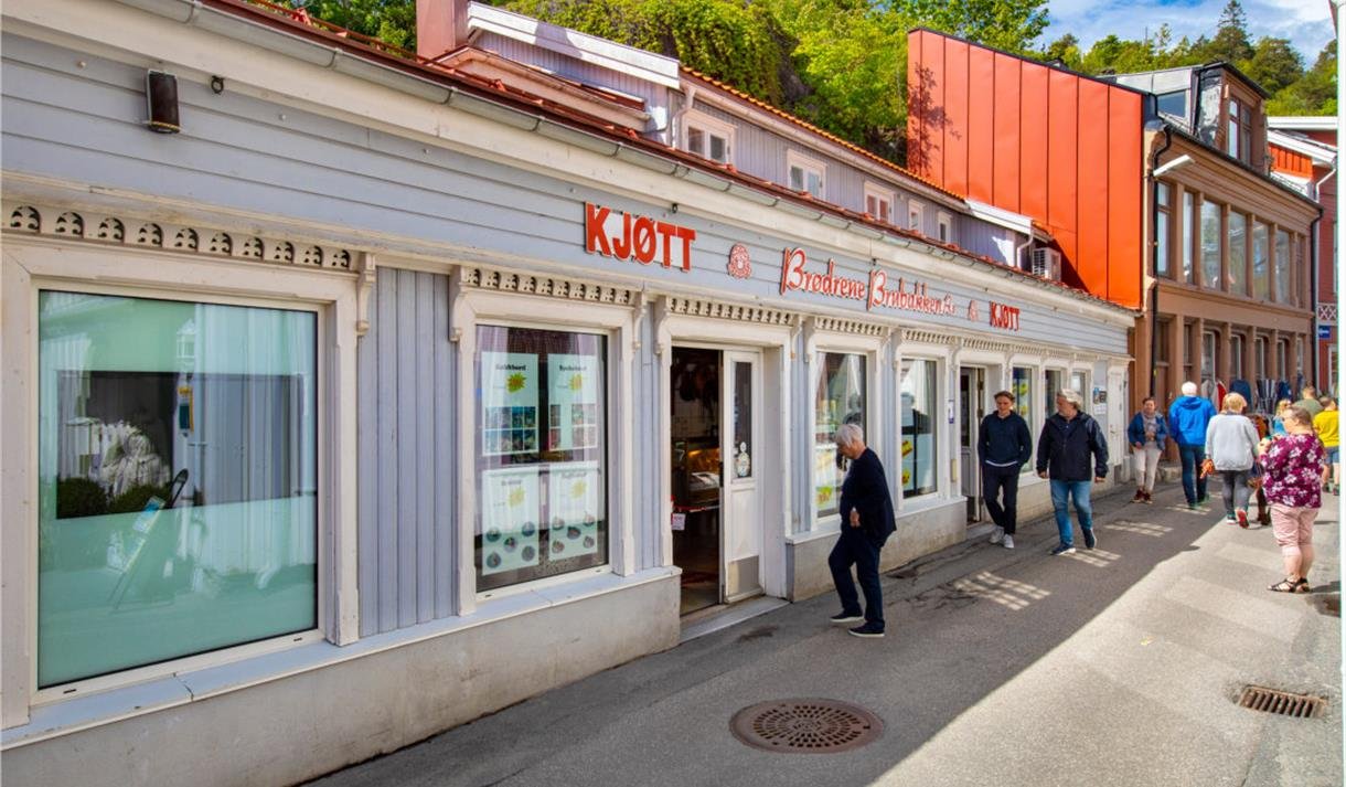 Brødrene Brubakken Slakterbutikk. Photo: Kilde: Visit Kragerø / Visit Telemark. Fotograf ikke oppgitt.