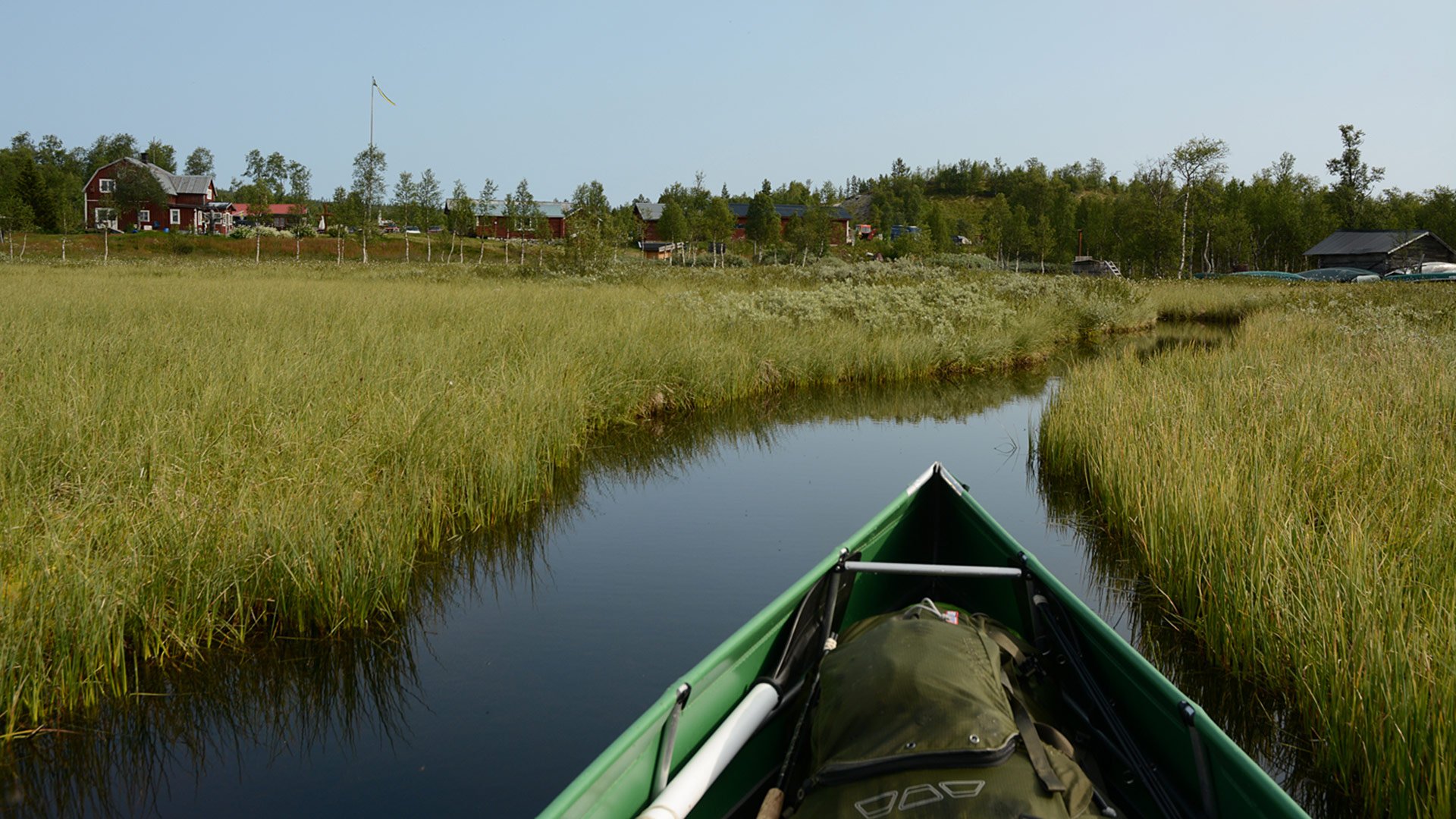 Startpunkt Käringsjön (Sverige). Photo: Kjäringsjön. Foto: Bjarne Sætrang (Femundsmarka nasjonalpark)