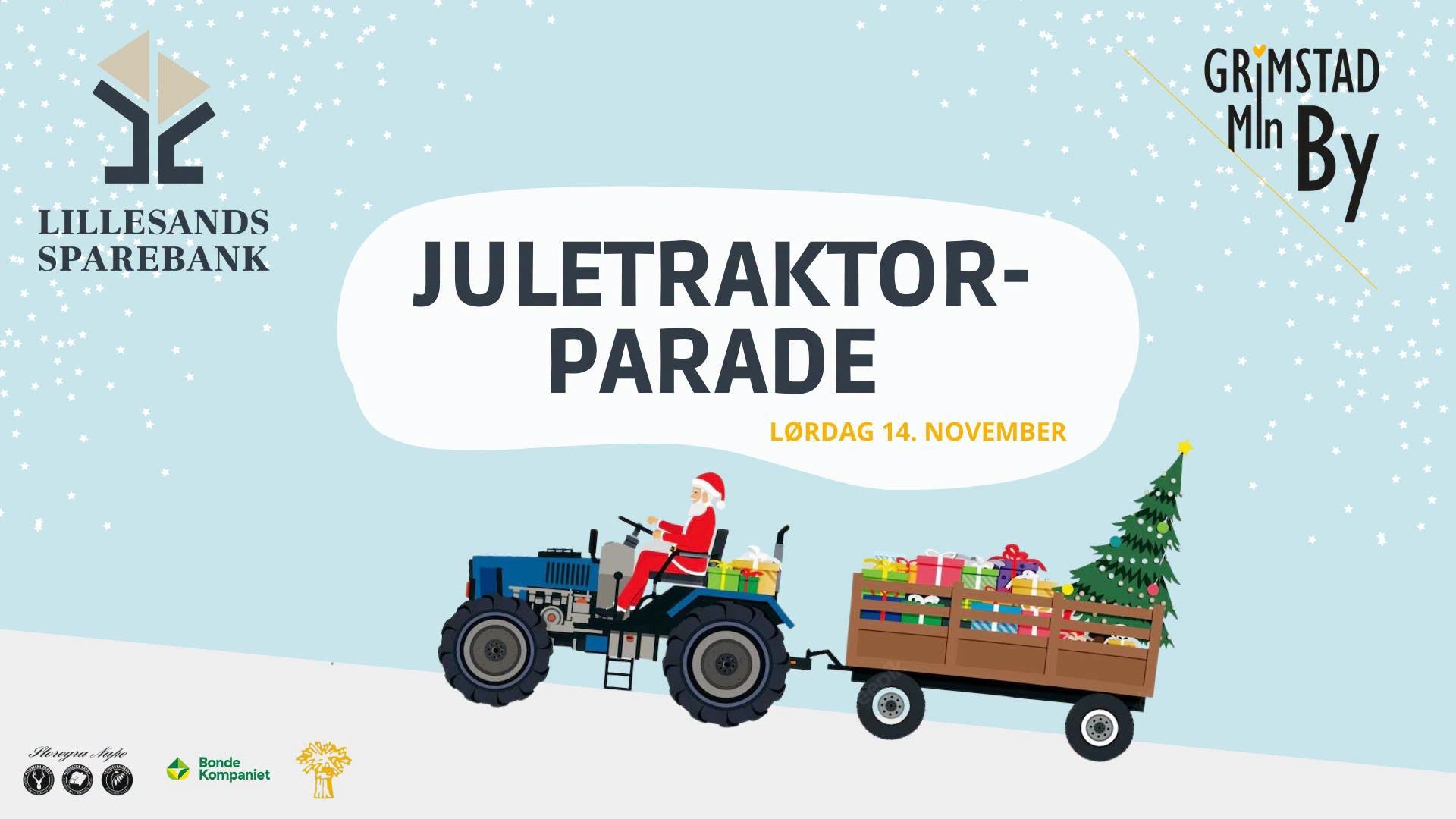 Juletraktorparade i Grimstad 2026