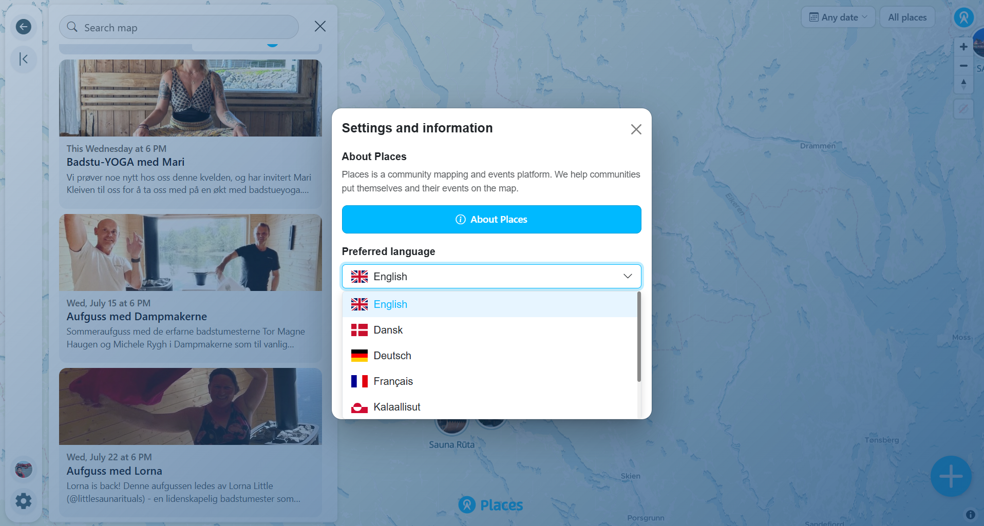 Mobile and desktop views with language switcher