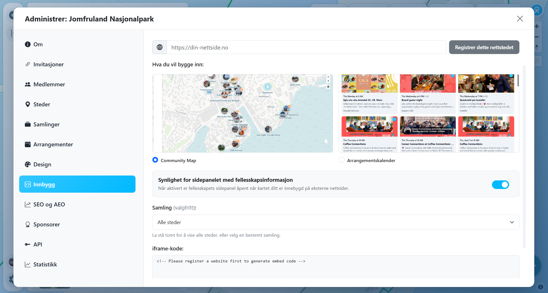Embed snippet and analytics dashboard