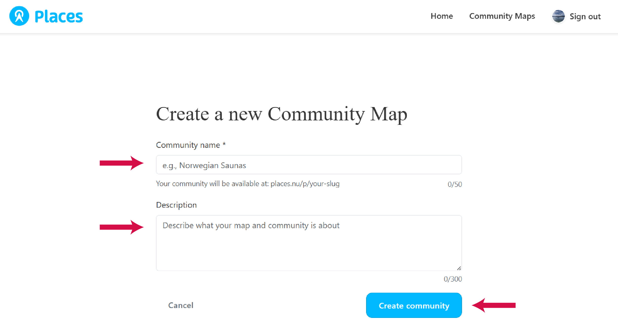 Community name field