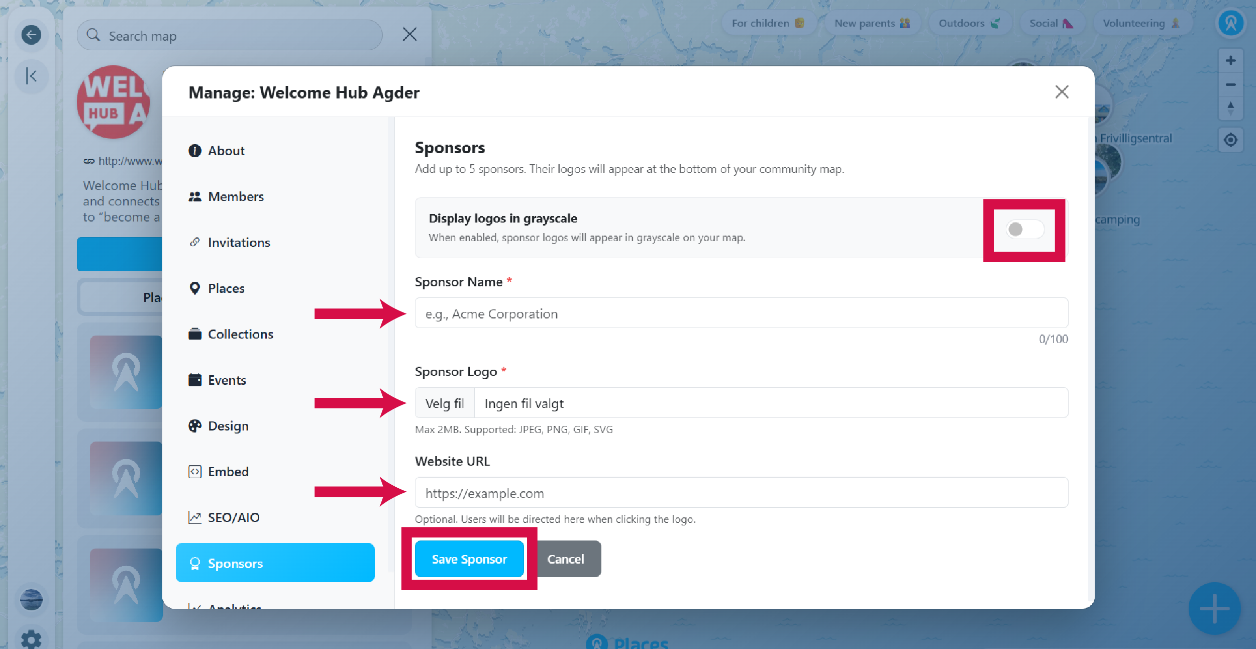 Add sponsor form